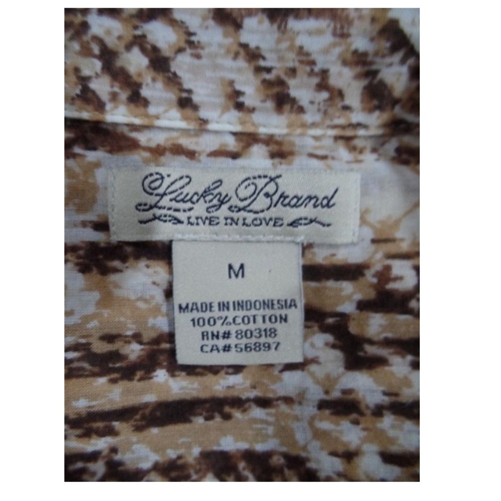 Lucky Brand Blouse Top M Cotton Button Down - Picture 6 of 6